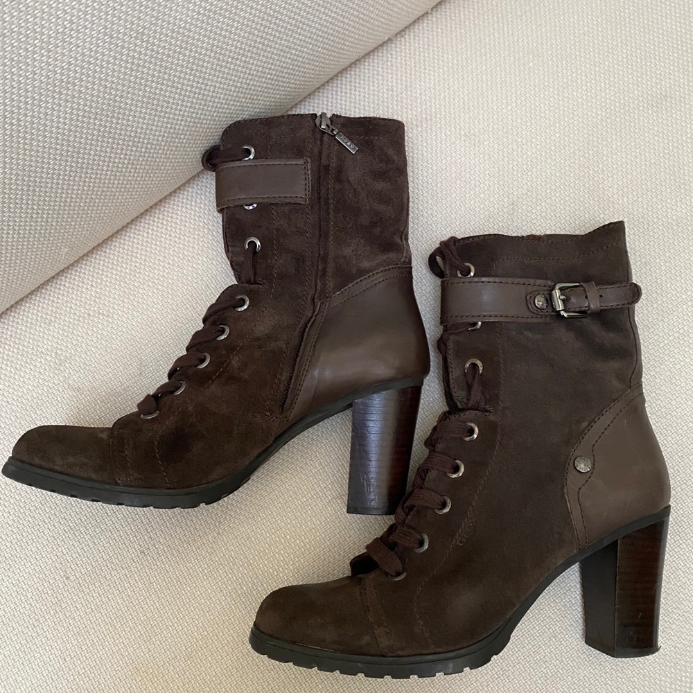 GEOX Boots side Zipper & lace up brown - Picture 6 of 7